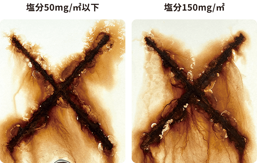 ［塩分50mg/㎡以下］→［塩分150mg/㎡］